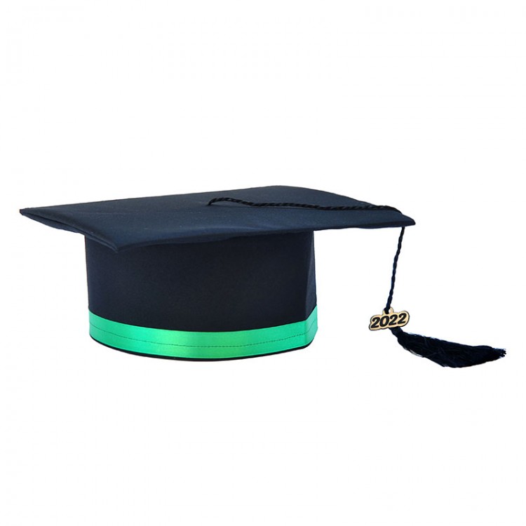 Toca Absolvire neagra cu bentita verde - Toci clasa 8 - robefestivitatiabsolvire.ro