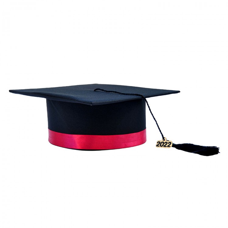 Toca Absolvire neagra cu bentita visinie - Gradinita - robefestivitatiabsolvire.ro