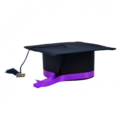 Toca Absolvire neagra cu bentita Mov